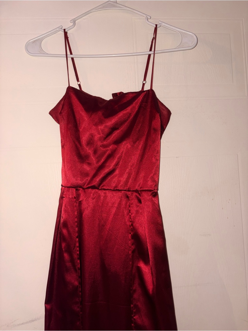 Lucy in the Sky Red Satin Maxi Dress